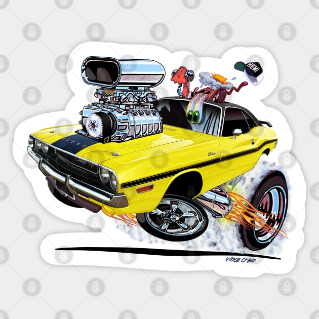 Vince Crain High Octane 1970 Dodge Challenger Sticker by vincecrain